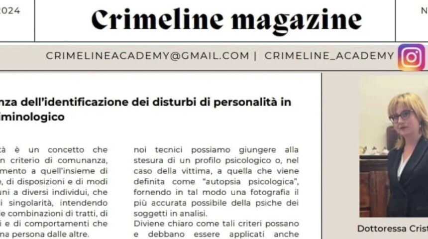 L’importanza dell’identificazione dei Disturbi di Personalità in ambito criminologico