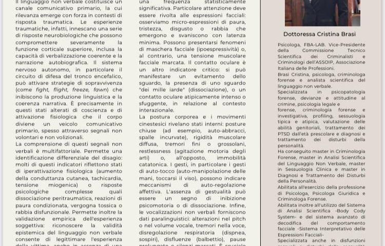 L’Analisi del Linguaggio Non Verbale nelle vittime di trauma: riconoscere segnali di disagio e facilitare la comunicazione