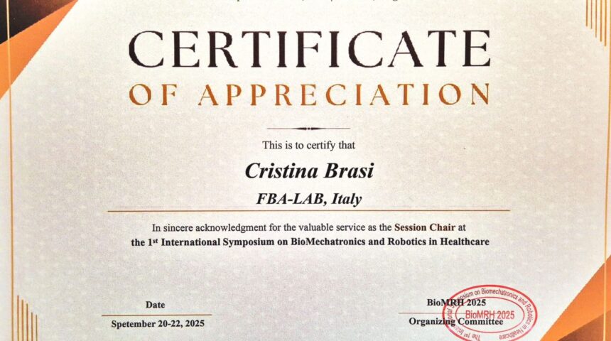 Attestato di riconoscimento come Session Chair al 𝐁𝐢𝐨𝐌𝐑𝐇 𝟐𝟎𝟐𝟓